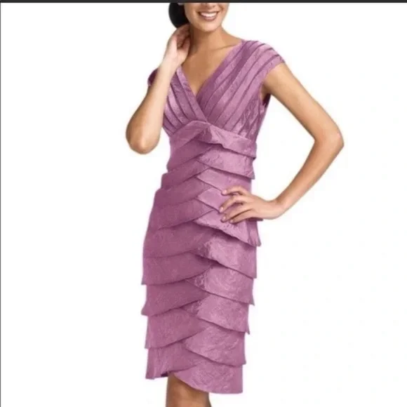 Adrianna Papell | Dresses | Adrianna Papell Purple Shimmery Layered Dress  Nwt Size 8 | Poshmark